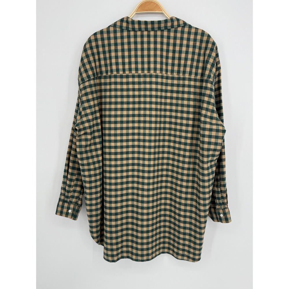 Frank & Eileen Shirley Oversized Button Up Shirt Medium Green Tan Gingham Plaid - Picture 5 of 11